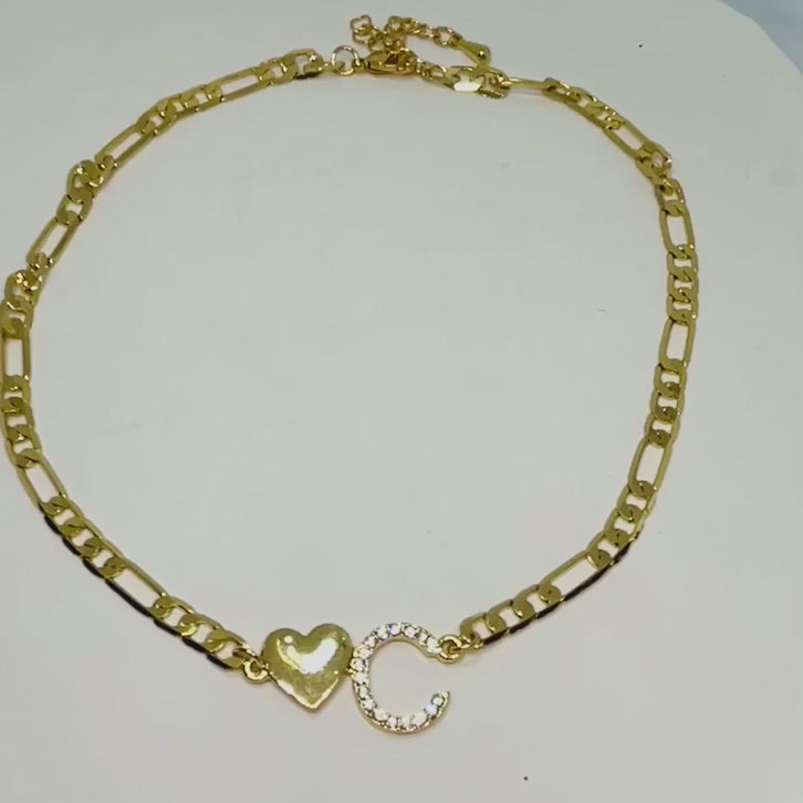 10k golden plated choker with Alphabets