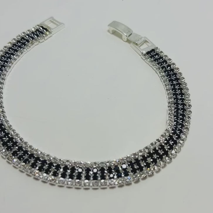 Sparkling Tennis Bracelet Black Color